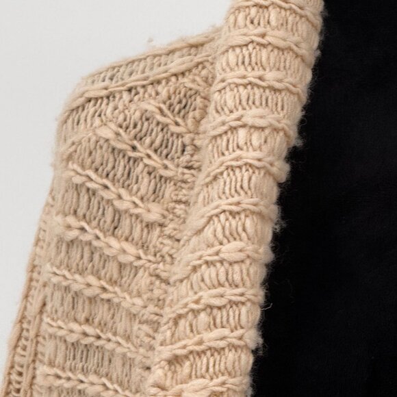 Express Cardigan Sweater Womens S Asymetrical Open Front Knit Chunky Collar Boho - Picture 5 of 6